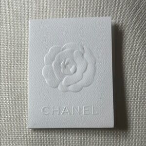 CHANEL White Embossed Camellia Flower Paper Receipt / Card Holder / Gently Used